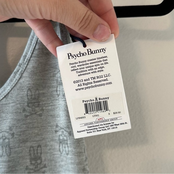 psycho bunny burnout logo heathered gray racerback tank - Picture 4 of 4